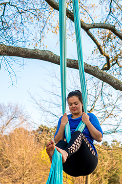 Harper Doherty, artist on aerial silks