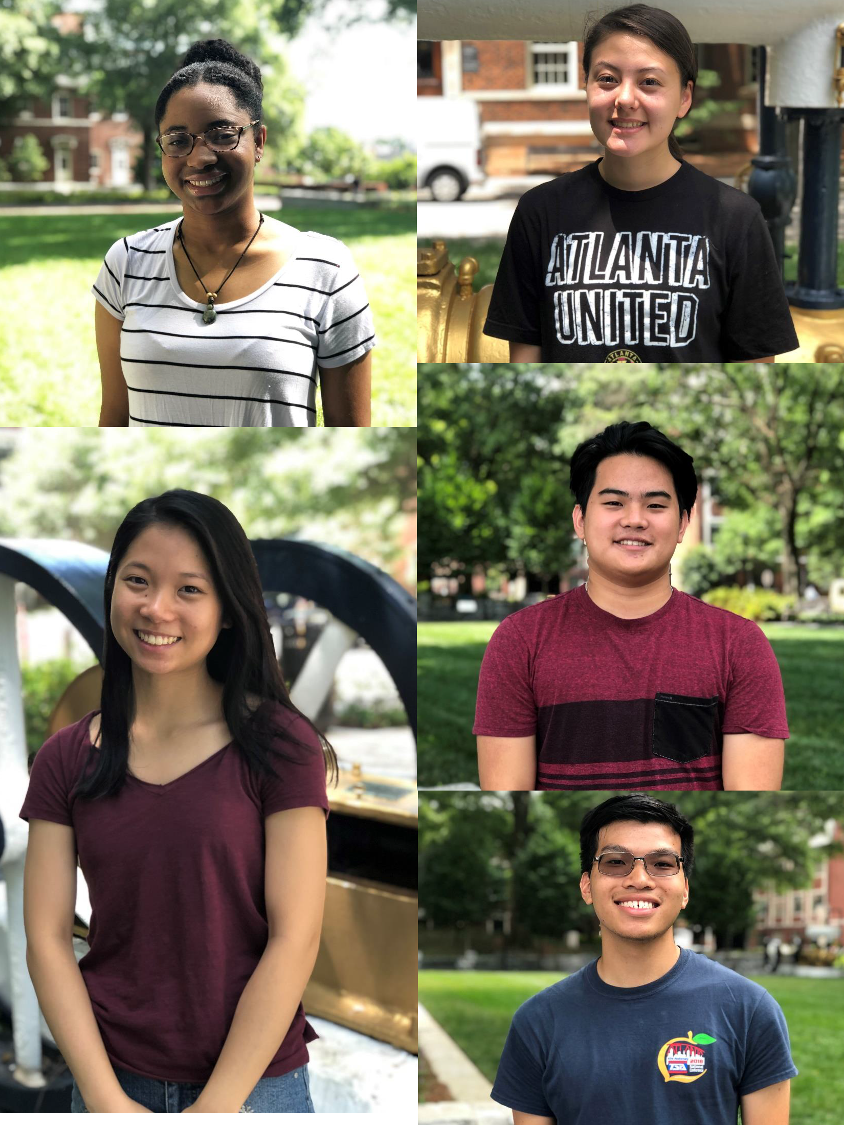 From top left clockwise: Asia Taylor, Diana Kim, Sean Alexander, Christopher Saetia, and Melanie Su (Photos by Yasmine Bassil)