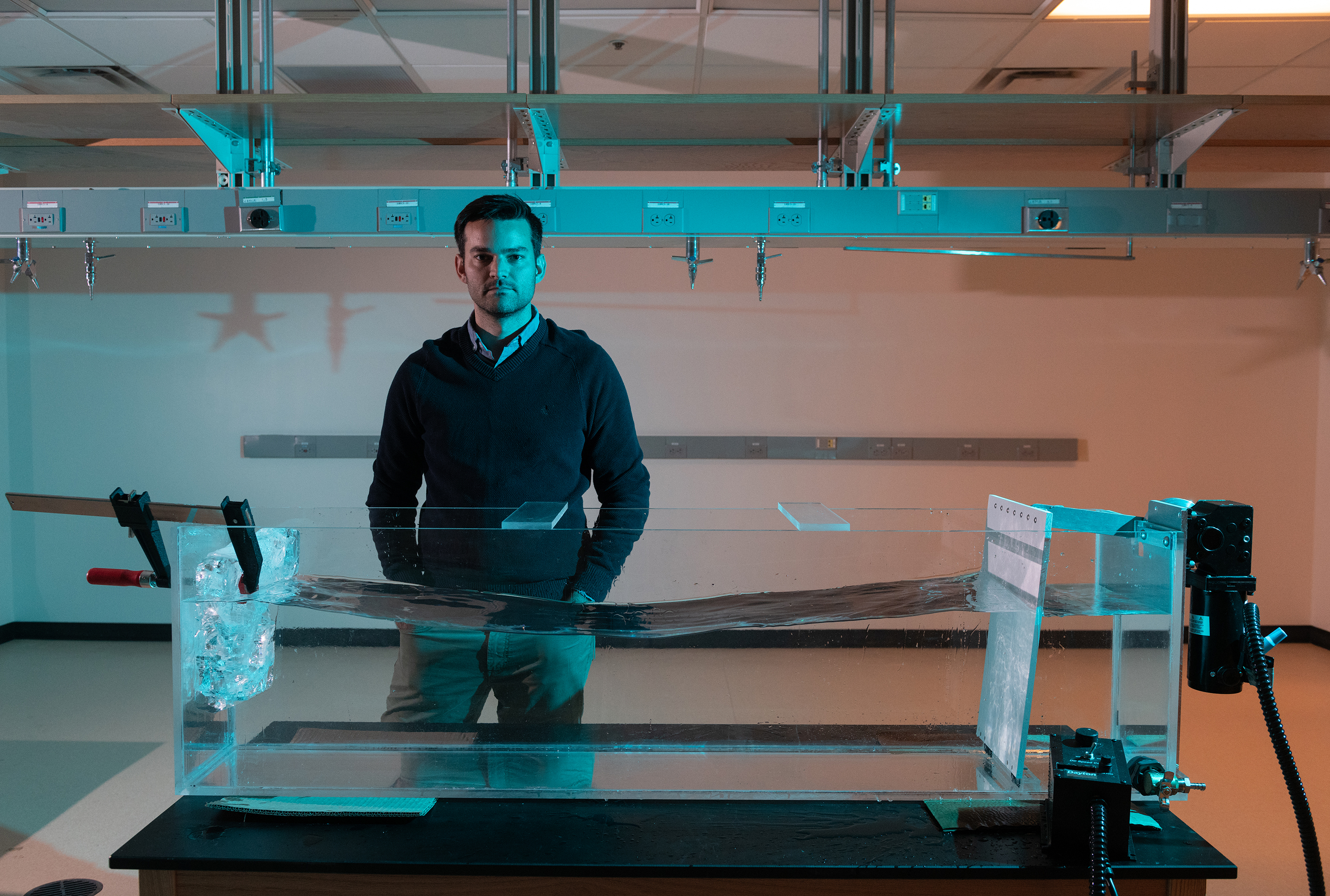 Alex Robel lab with ice wide shot
