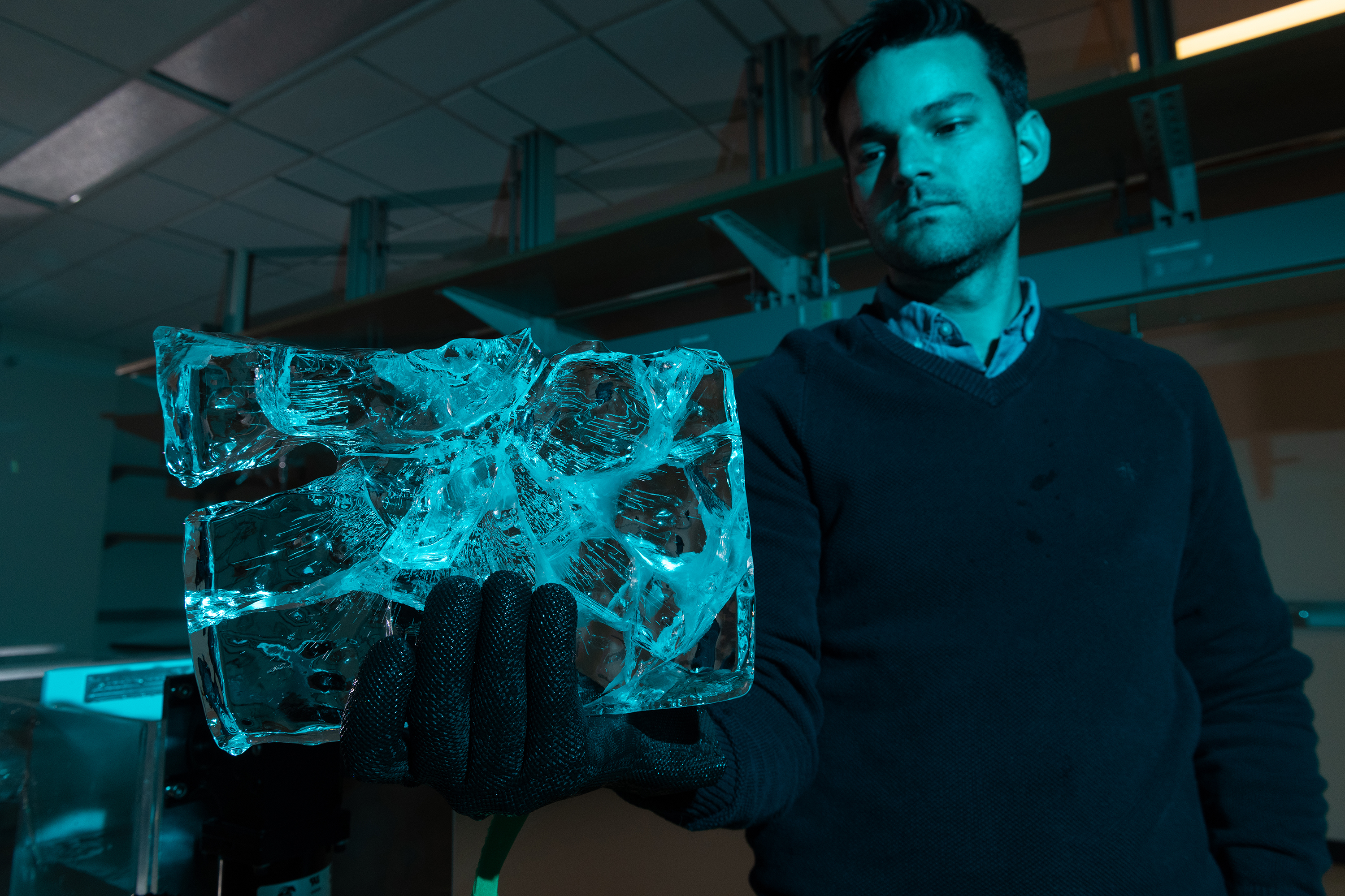 Alex Robel lab with cracked ice
