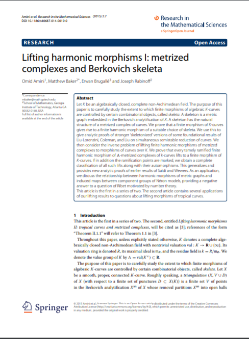 Award-winning mathematics paper