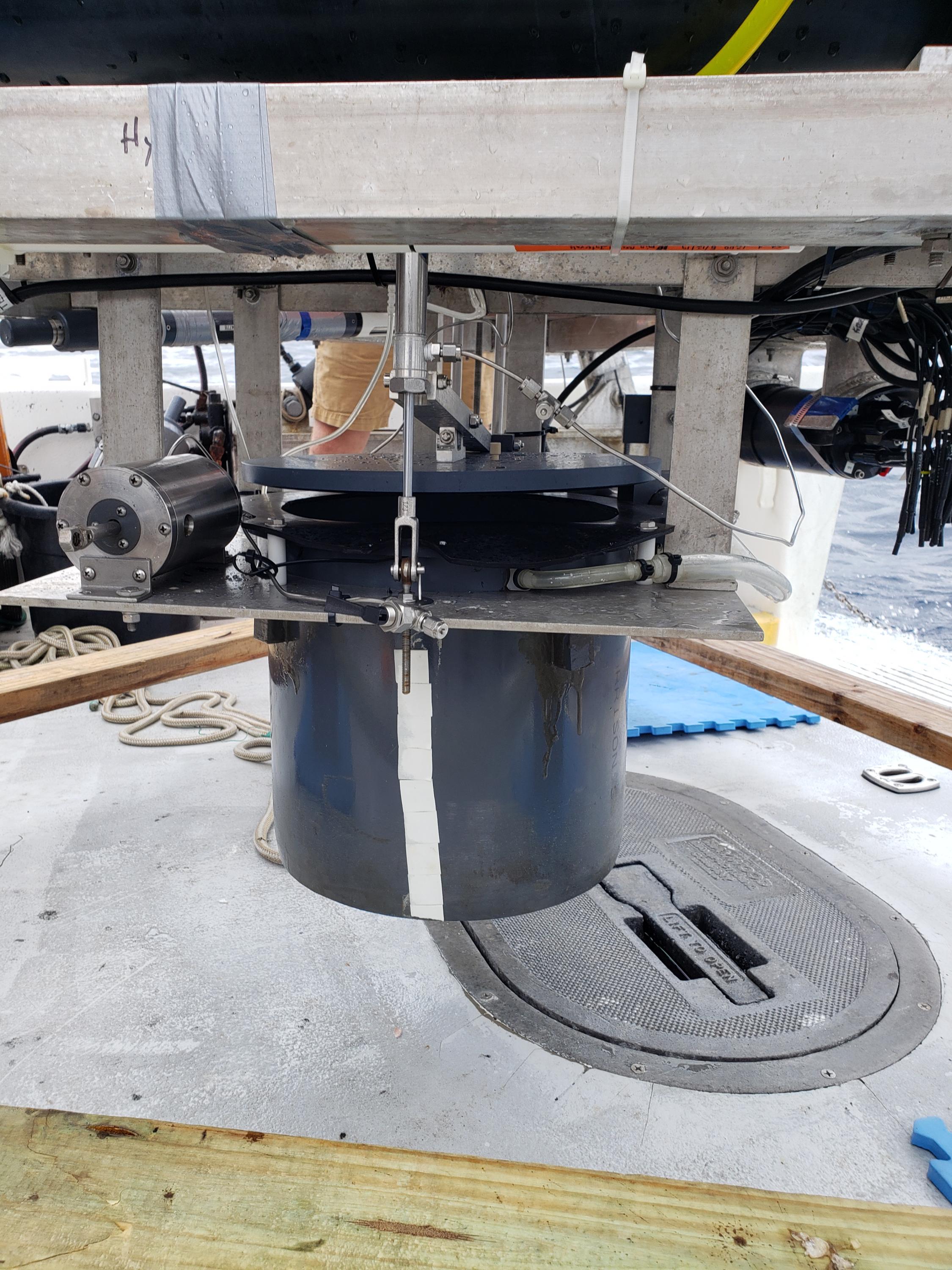 The benthic lander sampling platform built by Martial Taillefert, professor in the School of Earth and Atmospheric Sciences 