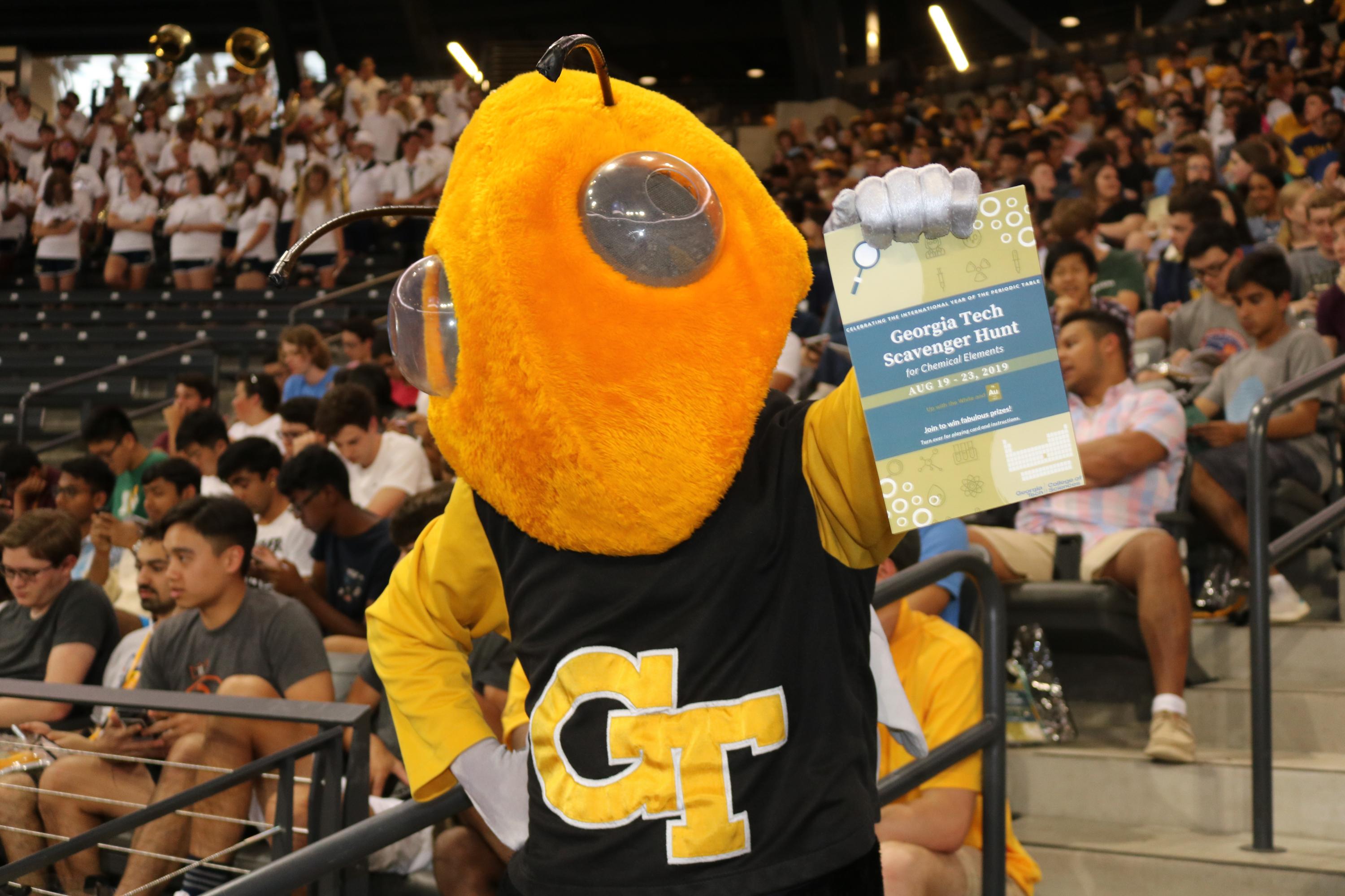 Buzz with a scavenger hunt playing card (Photo by Renay San Miguel)