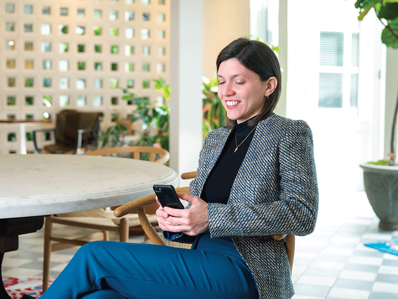 Prior to LEONOEL, Kristen Mitchell, MS EAS 11, studied microplastics. Her experience was inspiration for the fashion brand's reclaimed line that turns plastic bottles into regenerated fabrics.