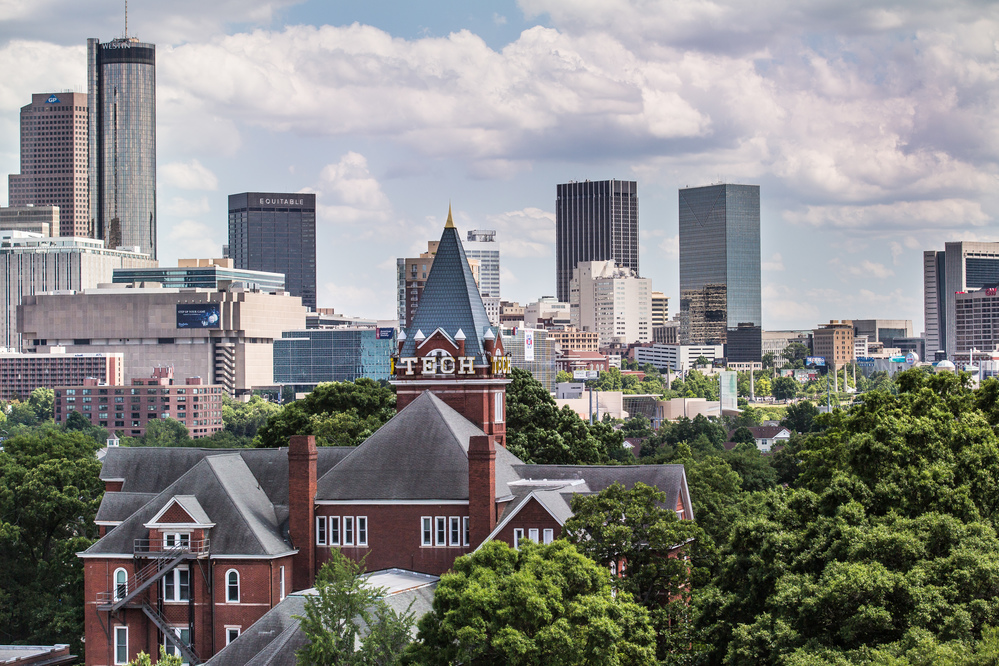 Tech Tower and Atlanta Skyline