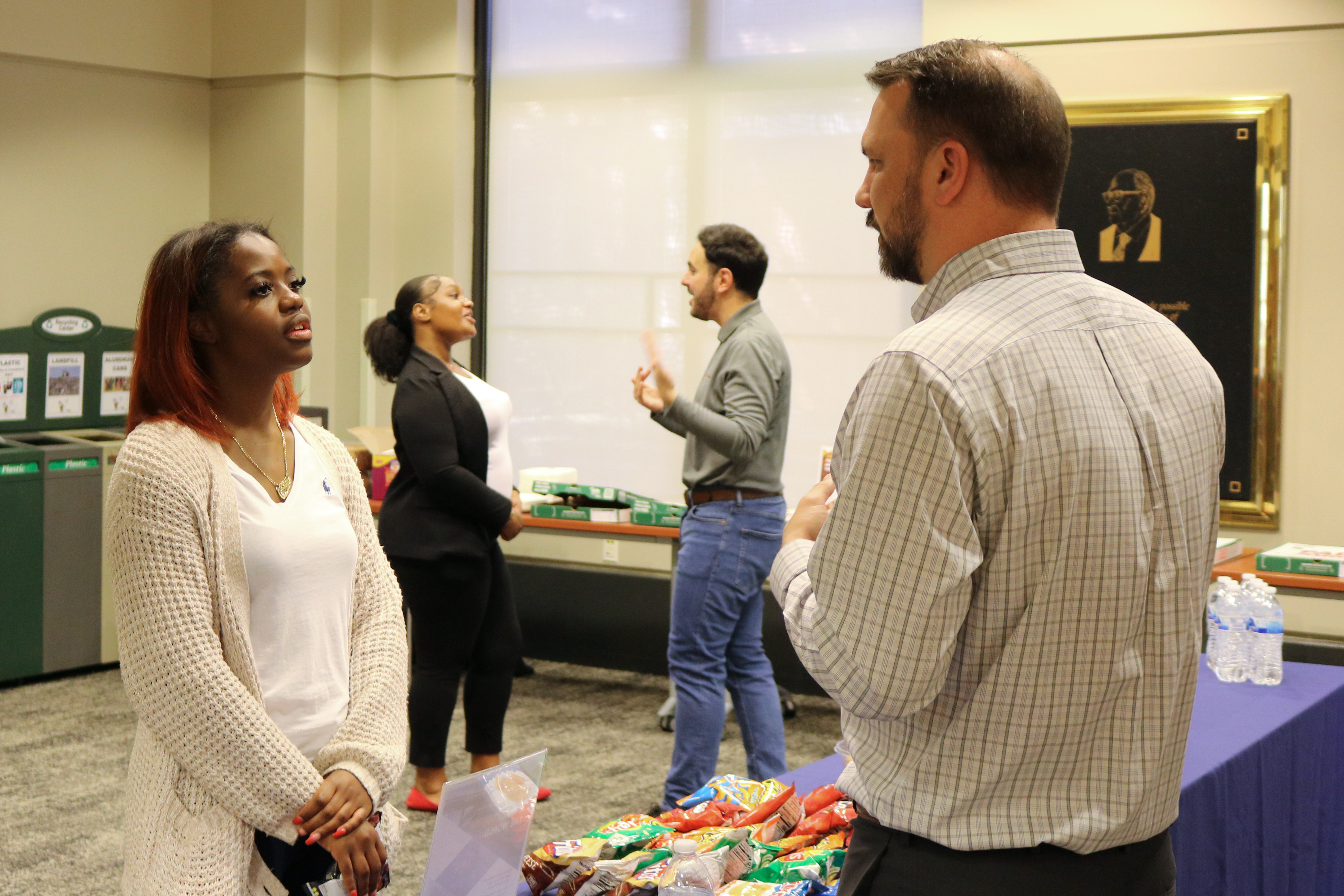 Students learned more about internship opportunities during a Career Center event in collaboration with Brandsafway.