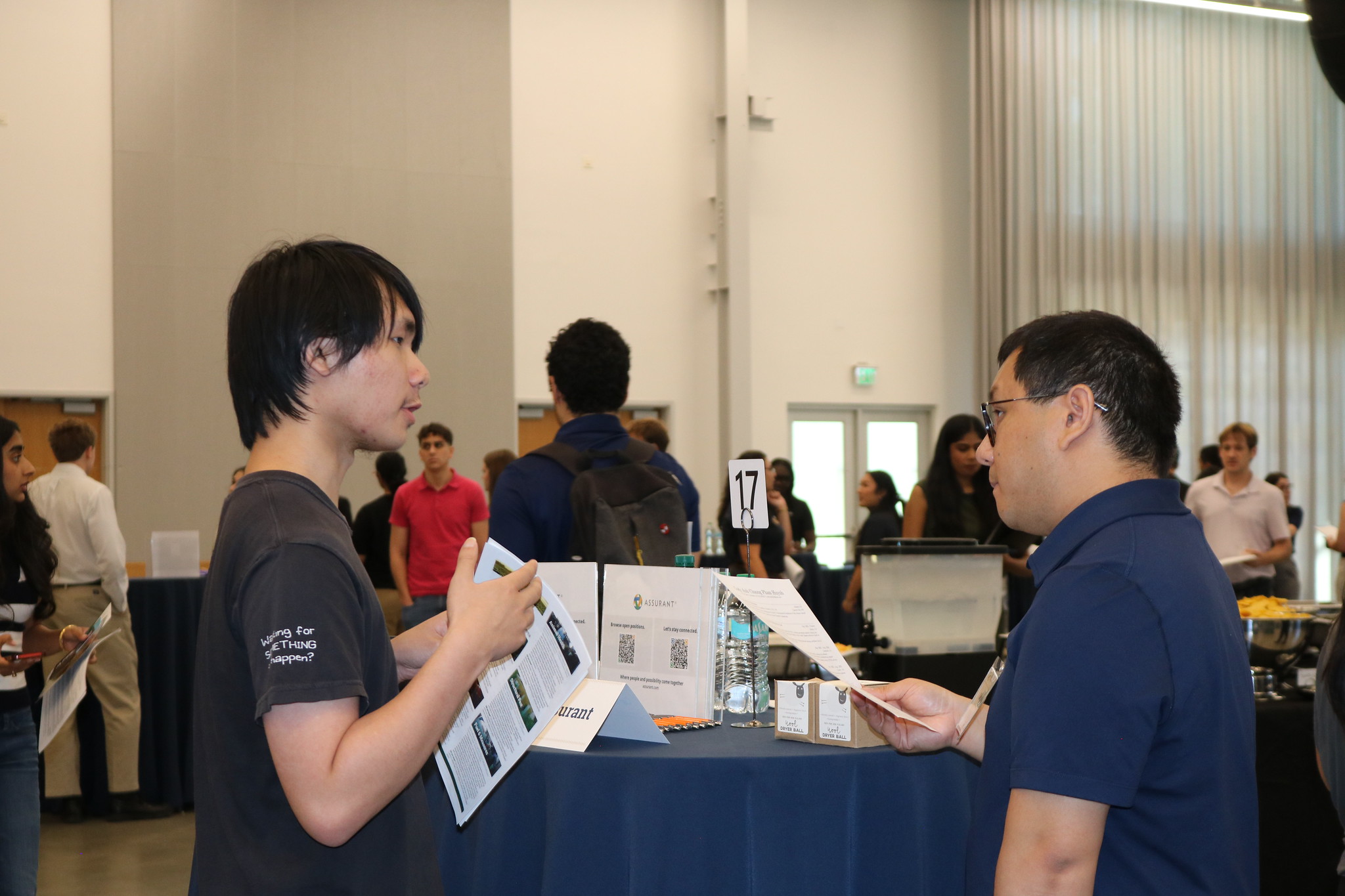 Students spoke one-on-one with company representatives.