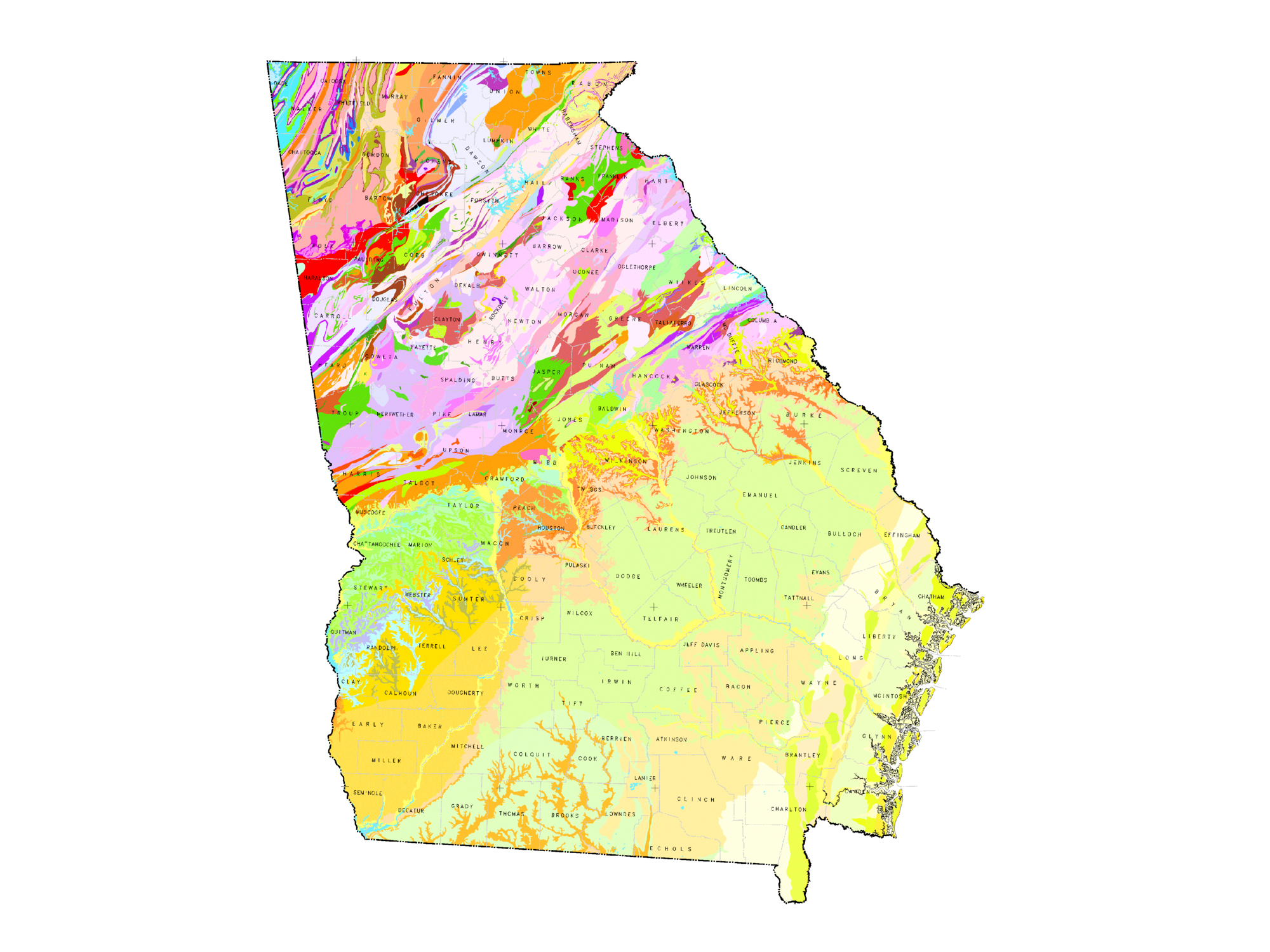 1976 Geologic Map of Georgia (USGS)