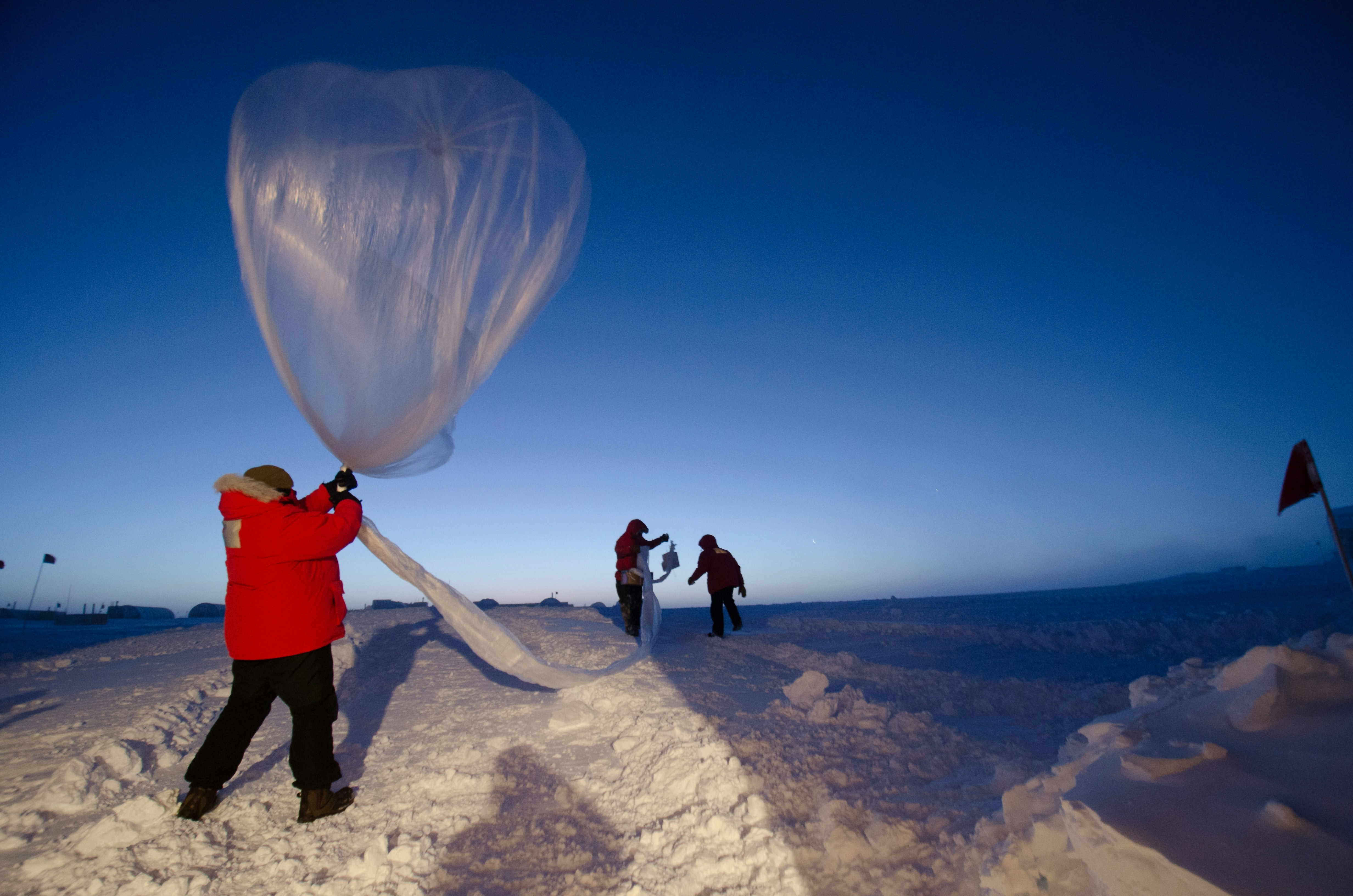 Researchers launch a a lightweight, balloon-borne instrument to collect data. 