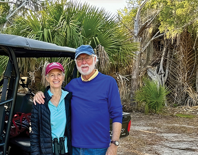 President Emeritus G. Wayne Clough and his wife, Mara Loftman, explored all 14 barrier islands while conducting research for the book. (Photo: Scott Coleman)