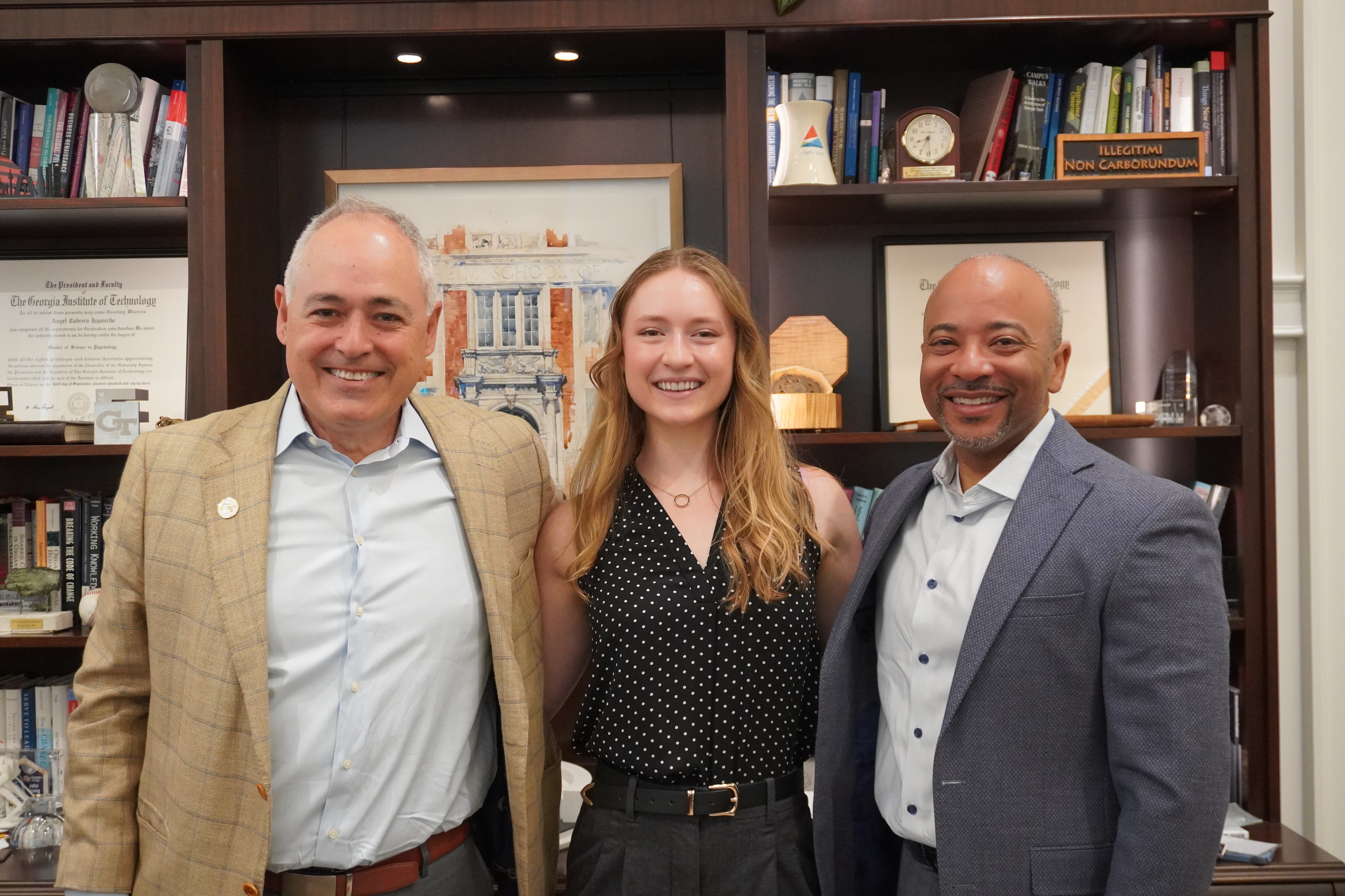 2026 Truman Scholar with Georgia Tech's President and Provost