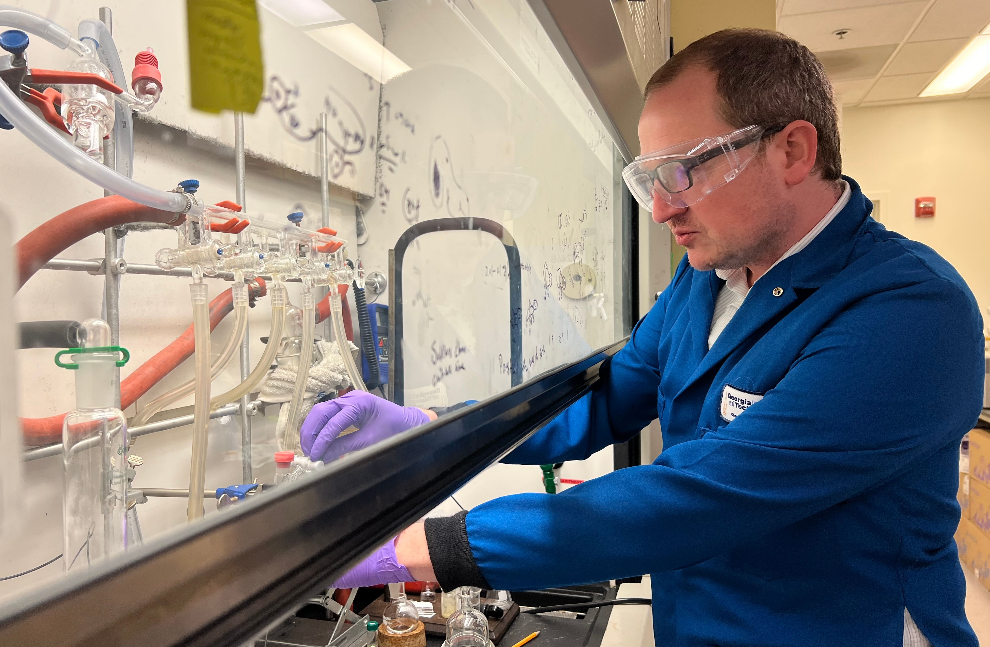 Will Gutekunst in his lab