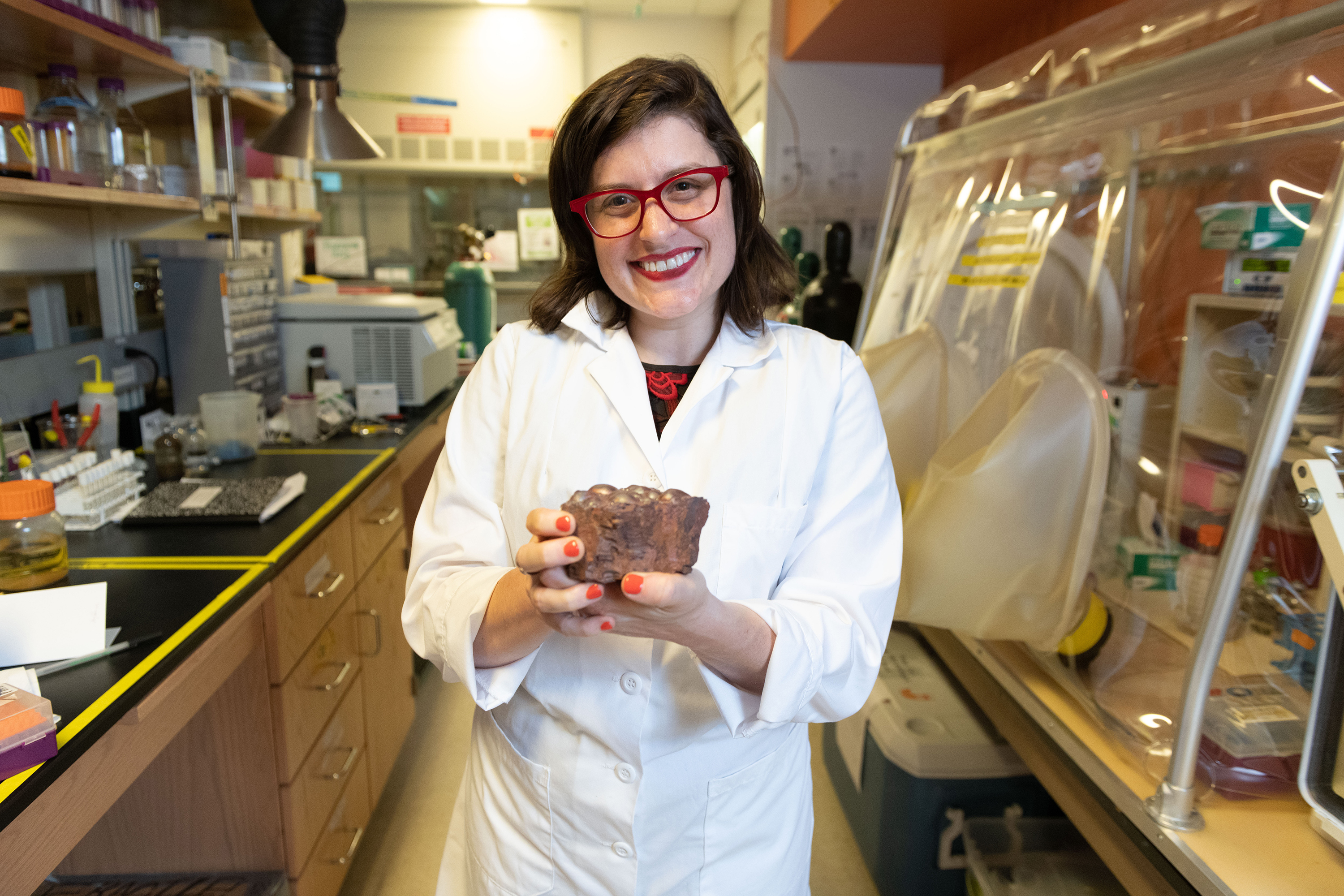 Jennifer Glass in her lab