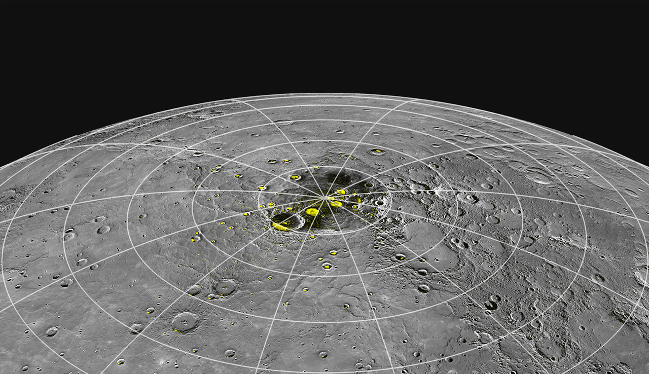 Ice at Mercury's poles
