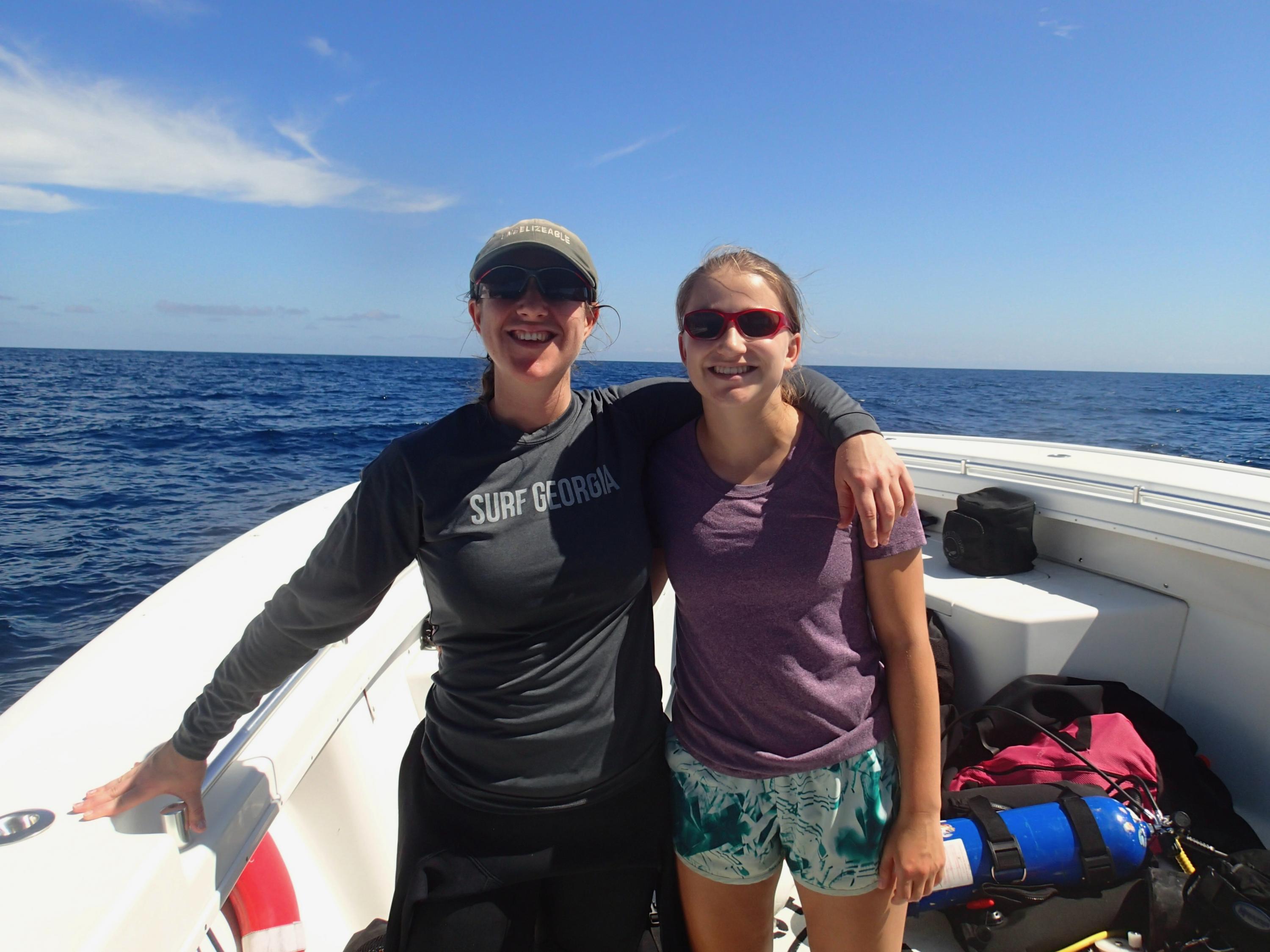 School of Biological Sciences researcher Nastassia Patin (left) and undergraduate researcher Zoe Dietrich. 