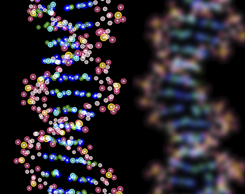 DNA double helix black background istock