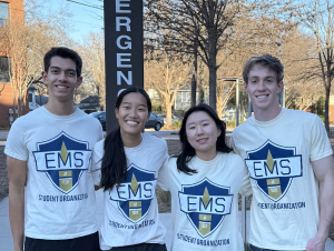 From L to R: Krishna Monroe, president of EMS at GT; Lianna Homrich, vice president of EMS at GT;  Daeun “Esther” Lee, outreach director of EMS at GT; and Brandon Brigner, CPR officer of EMS at GT.