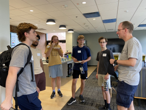 School of Physics Professor Sven Simon greeted some of the new astrophysics majors. School of Physics Professor Sven Simon greeted some of the new astrophysics majors.